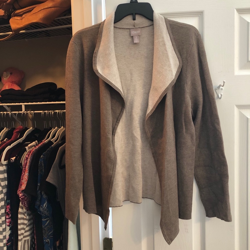 Chico's Taupe Brown Cardigan EUC